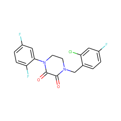 O=C1C(=O)N(c2cc(F)ccc2F)CCN1Cc1ccc(F)cc1Cl ZINC000095565177