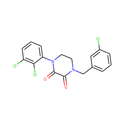 O=C1C(=O)N(c2cccc(Cl)c2Cl)CCN1Cc1cccc(Cl)c1 ZINC000095565198