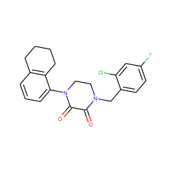 O=C1C(=O)N(c2cccc3c2CCCC3)CCN1Cc1ccc(F)cc1Cl ZINC000095565602