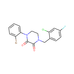 O=C1C(=O)N(c2ccccc2Br)CCN1Cc1ccc(F)cc1Cl ZINC000095611031