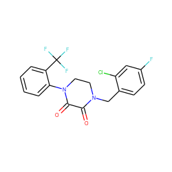 O=C1C(=O)N(c2ccccc2C(F)(F)F)CCN1Cc1ccc(F)cc1Cl ZINC000095565055