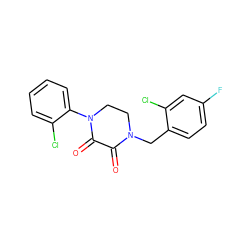 O=C1C(=O)N(c2ccccc2Cl)CCN1Cc1ccc(F)cc1Cl ZINC000095566073