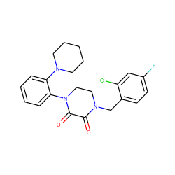 O=C1C(=O)N(c2ccccc2N2CCCCC2)CCN1Cc1ccc(F)cc1Cl ZINC000068247216