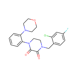 O=C1C(=O)N(c2ccccc2N2CCOCC2)CCN1Cc1ccc(F)cc1Cl ZINC000095565473