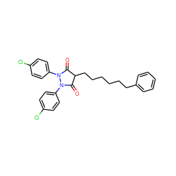 O=C1C(CCCCCCc2ccccc2)C(=O)N(c2ccc(Cl)cc2)N1c1ccc(Cl)cc1 ZINC000028477558