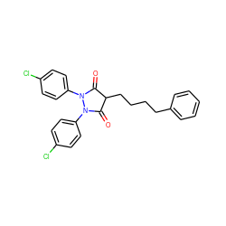 O=C1C(CCCCc2ccccc2)C(=O)N(c2ccc(Cl)cc2)N1c1ccc(Cl)cc1 ZINC000028521853