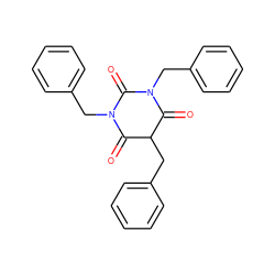 O=C1C(Cc2ccccc2)C(=O)N(Cc2ccccc2)C(=O)N1Cc1ccccc1 ZINC000001701219