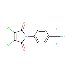 O=C1C(Cl)=C(Cl)C(=O)N1c1ccc(C(F)(F)F)cc1 ZINC000064645704