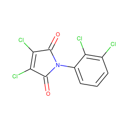 O=C1C(Cl)=C(Cl)C(=O)N1c1cccc(Cl)c1Cl ZINC000000114954