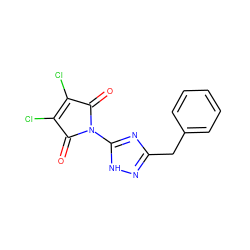 O=C1C(Cl)=C(Cl)C(=O)N1c1nc(Cc2ccccc2)n[nH]1 ZINC000064755202