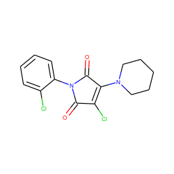 O=C1C(Cl)=C(N2CCCCC2)C(=O)N1c1ccccc1Cl ZINC000000271845