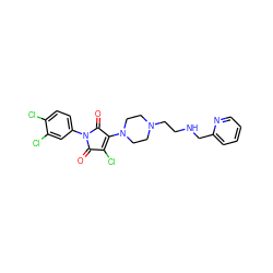 O=C1C(Cl)=C(N2CCN(CCNCc3ccccn3)CC2)C(=O)N1c1ccc(Cl)c(Cl)c1 ZINC000064504027