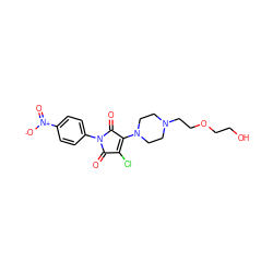 O=C1C(Cl)=C(N2CCN(CCOCCO)CC2)C(=O)N1c1ccc([N+](=O)[O-])cc1 ZINC000064503866