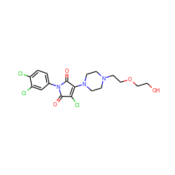 O=C1C(Cl)=C(N2CCN(CCOCCO)CC2)C(=O)N1c1ccc(Cl)c(Cl)c1 ZINC000064527583