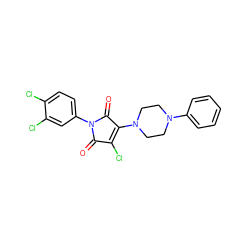 O=C1C(Cl)=C(N2CCN(c3ccccc3)CC2)C(=O)N1c1ccc(Cl)c(Cl)c1 ZINC000001927603