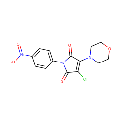 O=C1C(Cl)=C(N2CCOCC2)C(=O)N1c1ccc([N+](=O)[O-])cc1 ZINC000005863284