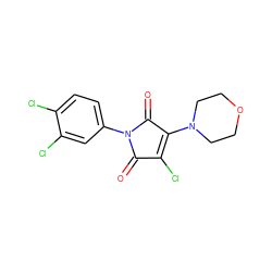 O=C1C(Cl)=C(N2CCOCC2)C(=O)N1c1ccc(Cl)c(Cl)c1 ZINC000000783201