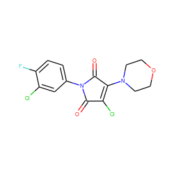 O=C1C(Cl)=C(N2CCOCC2)C(=O)N1c1ccc(F)c(Cl)c1 ZINC000001935575