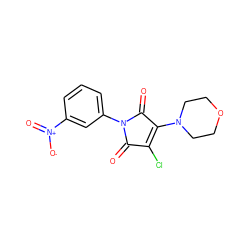 O=C1C(Cl)=C(N2CCOCC2)C(=O)N1c1cccc([N+](=O)[O-])c1 ZINC000001928046