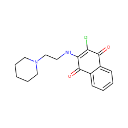 O=C1C(Cl)=C(NCCN2CCCCC2)C(=O)c2ccccc21 ZINC000100548208