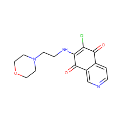 O=C1C(Cl)=C(NCCN2CCOCC2)C(=O)c2cnccc21 ZINC000100897916