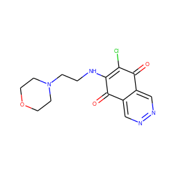 O=C1C(Cl)=C(NCCN2CCOCC2)C(=O)c2cnncc21 ZINC000100897928