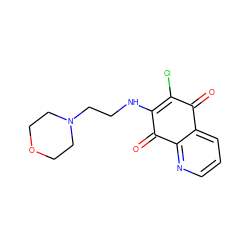 O=C1C(Cl)=C(NCCN2CCOCC2)C(=O)c2ncccc21 ZINC000100002044