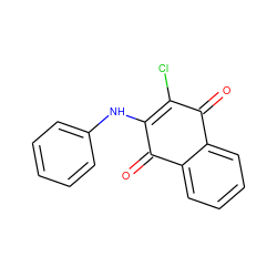 O=C1C(Cl)=C(Nc2ccccc2)C(=O)c2ccccc21 ZINC000000096921