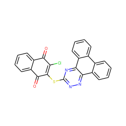 O=C1C(Cl)=C(Sc2nnc3c4ccccc4c4ccccc4c3n2)C(=O)c2ccccc21 ZINC000001573832