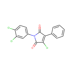 O=C1C(Cl)=C(c2ccccc2)C(=O)N1c1ccc(Cl)c(Cl)c1 ZINC000095593108