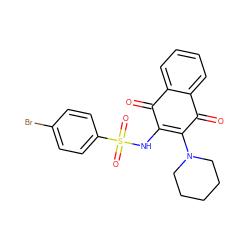 O=C1C(NS(=O)(=O)c2ccc(Br)cc2)=C(N2CCCCC2)C(=O)c2ccccc21 ZINC000095546904