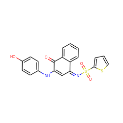 O=C1C(Nc2ccc(O)cc2)=C/C(=N/S(=O)(=O)c2cccs2)c2ccccc21 ZINC000100478511