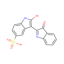 O=C1C(c2c(O)[nH]c3ccc(S(=O)(=O)O)cc23)=Nc2ccccc21 ZINC000001661760