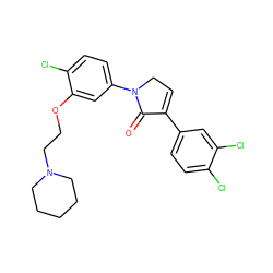 O=C1C(c2ccc(Cl)c(Cl)c2)=CCN1c1ccc(Cl)c(OCCN2CCCCC2)c1 ZINC000040763458