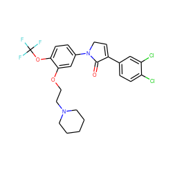 O=C1C(c2ccc(Cl)c(Cl)c2)=CCN1c1ccc(OC(F)(F)F)c(OCCN2CCCCC2)c1 ZINC000040566767