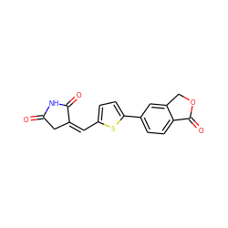 O=C1C/C(=C/c2ccc(-c3ccc4c(c3)COC4=O)s2)C(=O)N1 ZINC000073223348