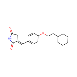 O=C1C/C(=C\c2ccc(OCCC3CCCCC3)cc2)C(=O)N1 ZINC000045391327