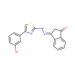 O=C1C/C(=N\Nc2nc(-c3cccc(O)c3)cs2)c2ccccc21 ZINC000004186863