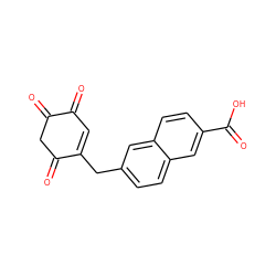 O=C1C=C(Cc2ccc3cc(C(=O)O)ccc3c2)C(=O)CC1=O ZINC000103246367