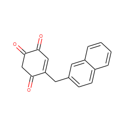 O=C1C=C(Cc2ccc3ccccc3c2)C(=O)CC1=O ZINC000066101472