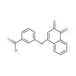 O=C1C=C(Nc2cccc(C(=O)O)c2)c2ccccc2C1=O ZINC000001707107