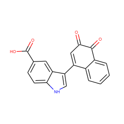 O=C1C=C(c2c[nH]c3ccc(C(=O)O)cc23)c2ccccc2C1=O ZINC000013443901