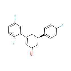 O=C1C=C(c2cc(F)ccc2F)C[C@@H](c2ccc(F)cc2)C1 ZINC000036389314