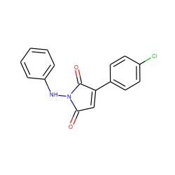 O=C1C=C(c2ccc(Cl)cc2)C(=O)N1Nc1ccccc1 ZINC000001398091