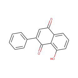 O=C1C=C(c2ccccc2)C(=O)c2c(O)cccc21 ZINC000071317329