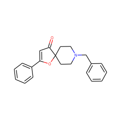 O=C1C=C(c2ccccc2)OC12CCN(Cc1ccccc1)CC2 ZINC000026274118