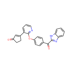 O=C1C=C(c2cccnc2Oc2ccc(C(=O)c3nc4ccccc4[nH]3)cc2)CC1 ZINC000139146608