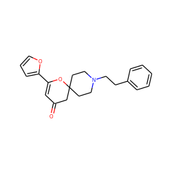 O=C1C=C(c2ccco2)OC2(CCN(CCc3ccccc3)CC2)C1 ZINC000026295727