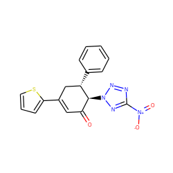 O=C1C=C(c2cccs2)C[C@H](c2ccccc2)[C@H]1n1nnc([N+](=O)[O-])n1 ZINC000001079207