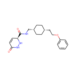 O=C1C=C[C@@H](C(=O)NC[C@H]2CC[C@@H](CCOc3ccccc3)CC2)NN1 ZINC000261192965